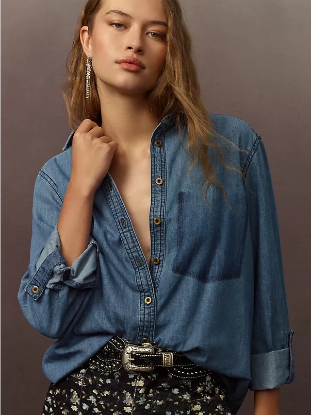 Anthropologie Pilcro Denim Button-Down Shirt 2x